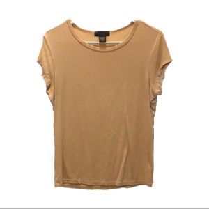 BR stretch tan beige basic tee shirt size medium